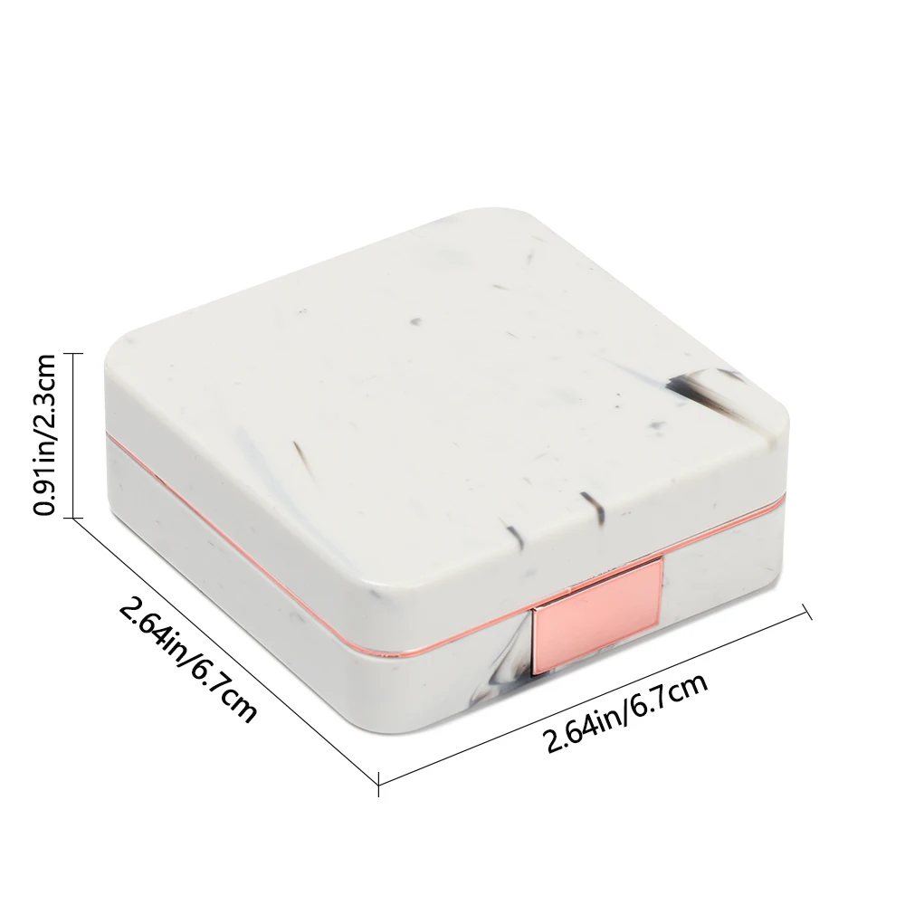 

Square Contact Lenses Case Marble Stripe Surface Mirror Lens Container Box Travel Eye Contacts Holder Cover Soaking Contact Lens