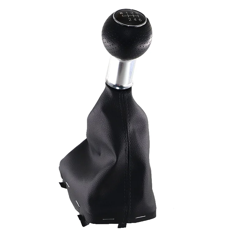 

12 мм Автомобильный Стайлинг 5 / 6 скоростей ручка переключения передач с кожаным чехлом для багажника черный стежок для Audi A3 S3 8L 2000 2001 2002 2003