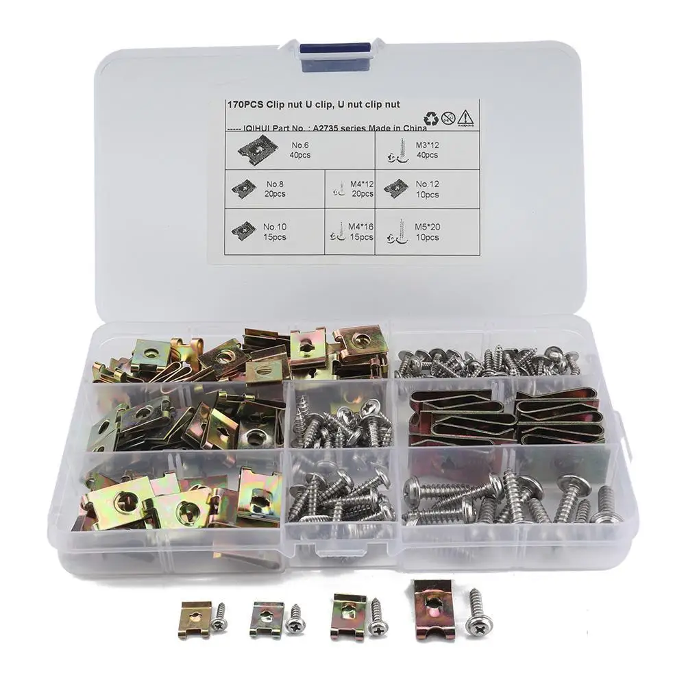Набор гаек 170 U, зажимы-шпильки, скоростные крепежные элементы 6/8/10/12, гайки-Наконечники