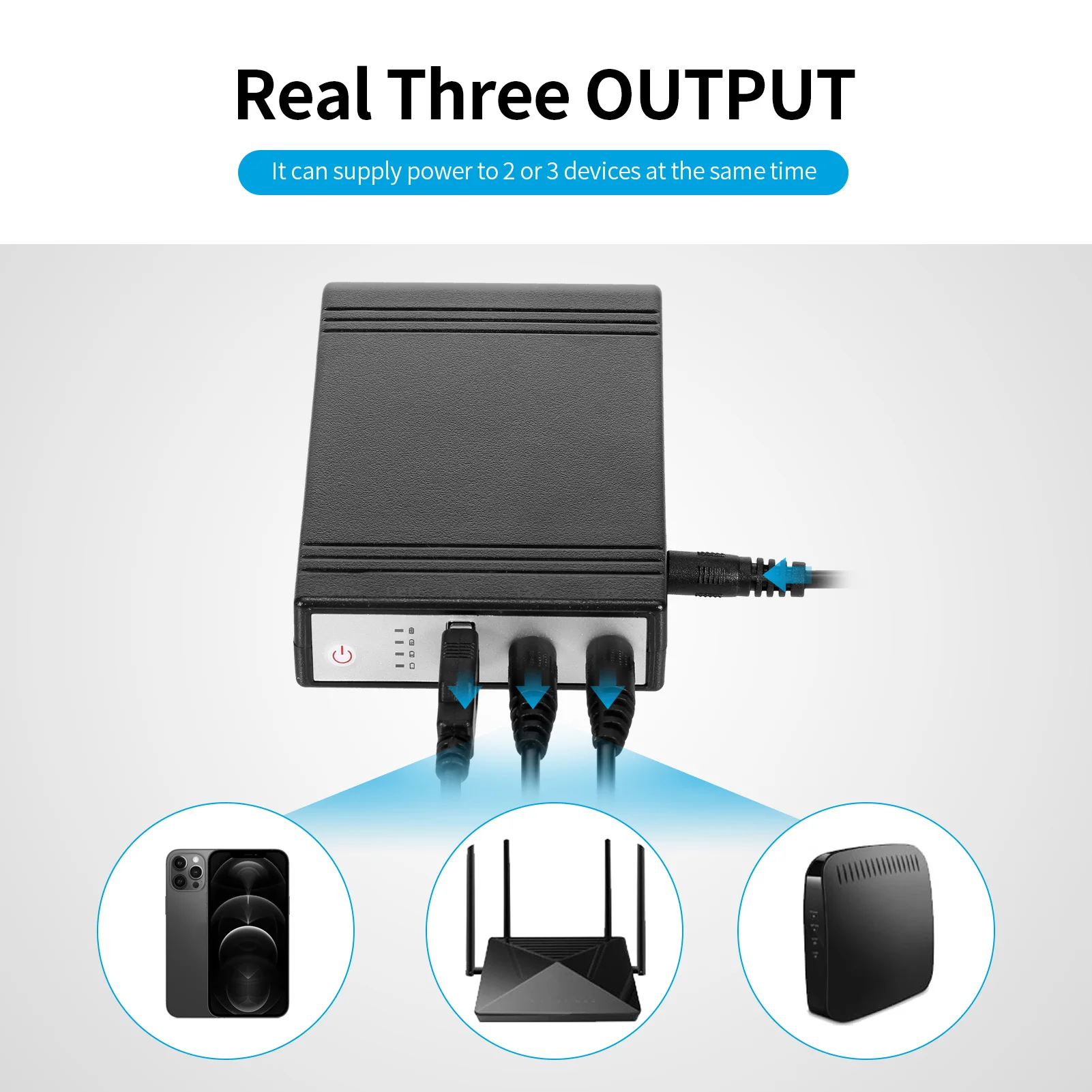 WGP103 Мини DC UPS Замечательный зеленый Мощность мульти-Выход источник