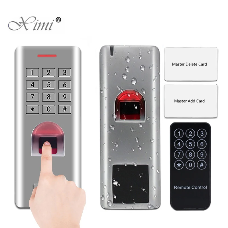 Hot Fingerprint Waterproof Metal Rfid Access Control Keypad With 1000 Users with remote control RFID Door Access Control System