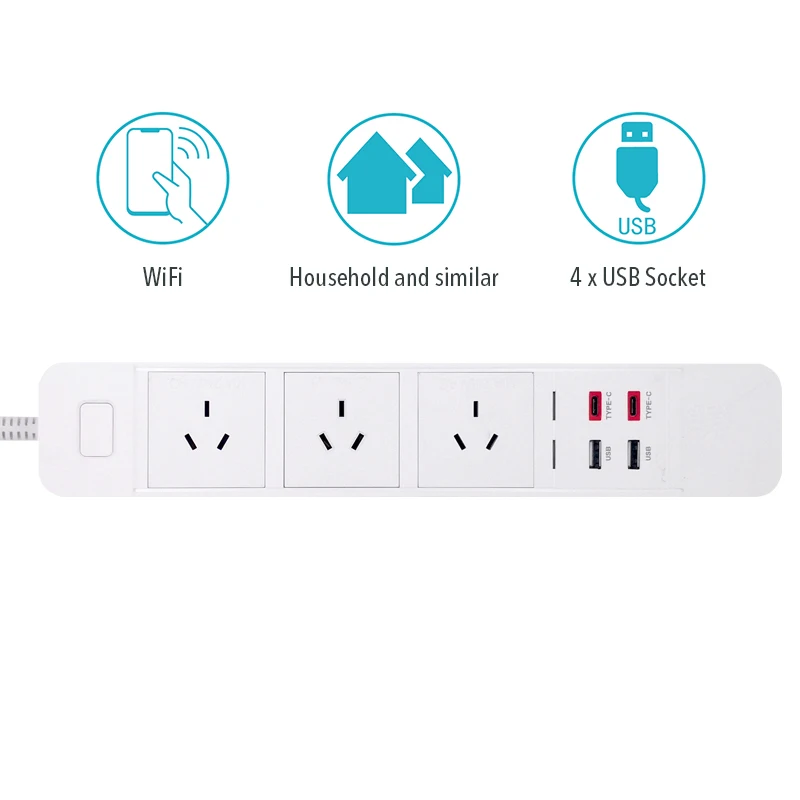 WiFi Smart power Strip внешний разветвитель розетки с usb type-c Защита от перенапряжения «Умная» вилка пульт дистанционного управления для Alexa Google Home