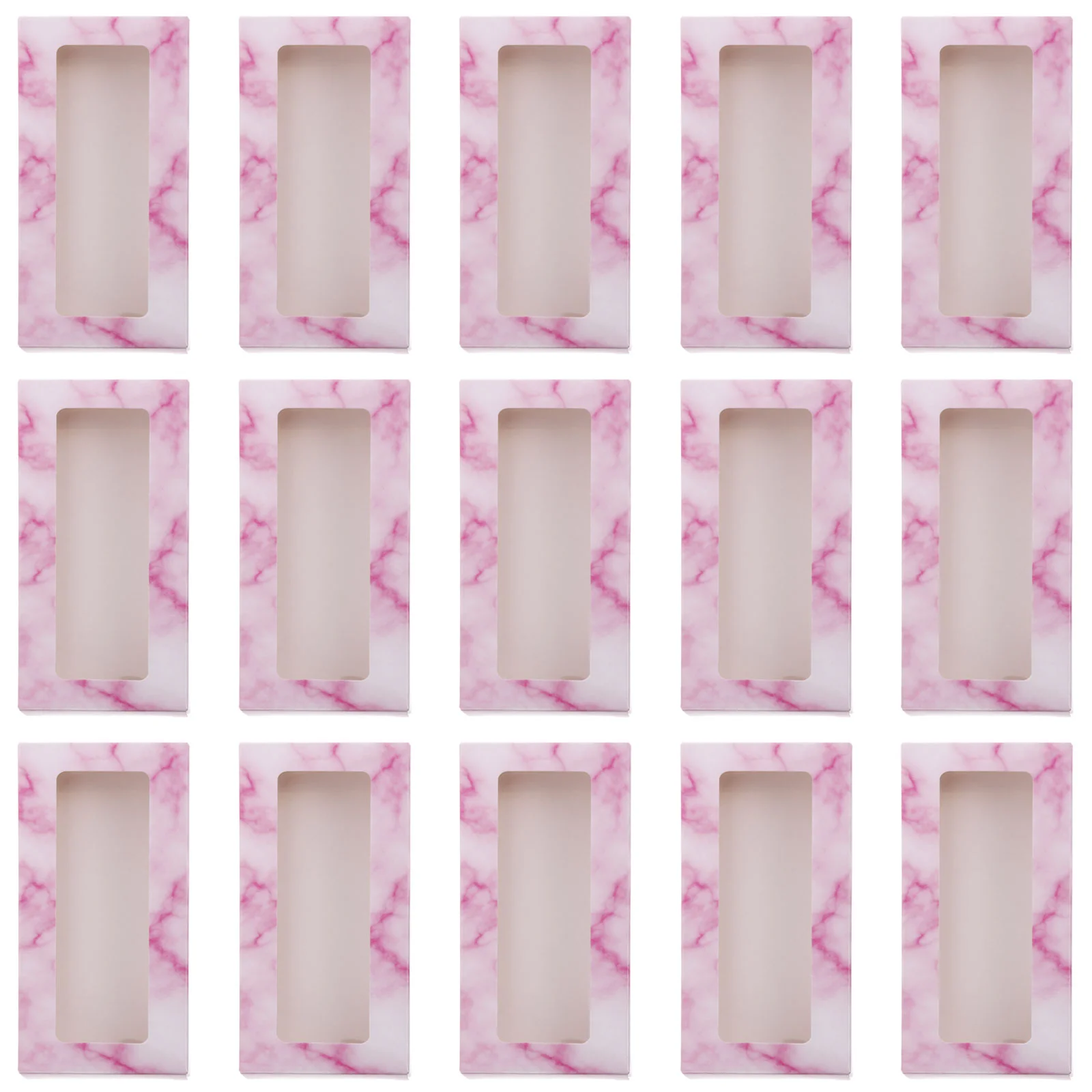 

40pcs Empty Eyelash Packing Paper False Eyelash Storage Box Marble Eyelash Cases