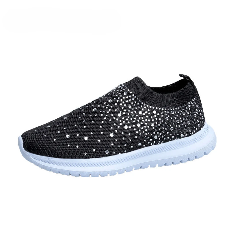 Fashion Sock Sneakers Women Bling Vulcanized Shoes Woman Tenis Feminino Casual Slip on Loafers Shoes Zapatos De Mujer
