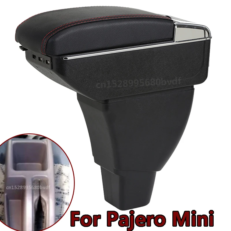 

Подлокотник для Pajero Mini, центральный ящик для хранения, подлокотник для сиденья с подстаканником, пепельница, автомобильные запчасти, USB-инте...