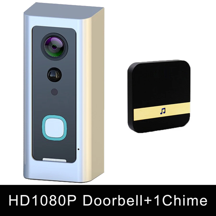 V1P-S-1in Cdycam, новинка, HD 1080 P, Wifi, водонепроницаемый, видео дверной звонок, беспроводной, для дома, батареи, камера, двусторонняя, аудио, разговор, ночное видение, PIR, умная дверь - Цвет: V1P-S-1in