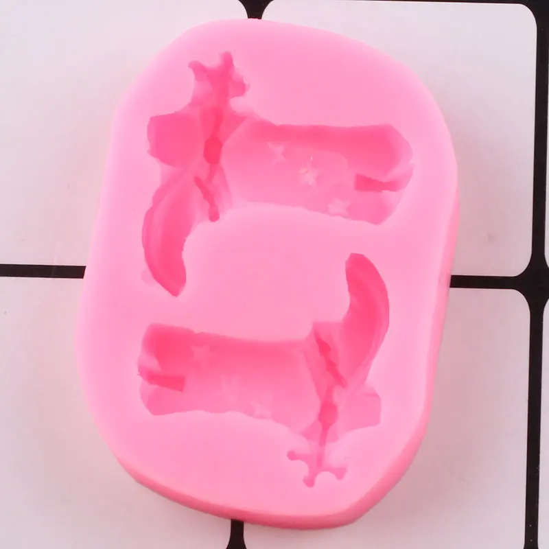 Ковбойские ботинки силиконовые формы искусственная кожа бижутерия глина