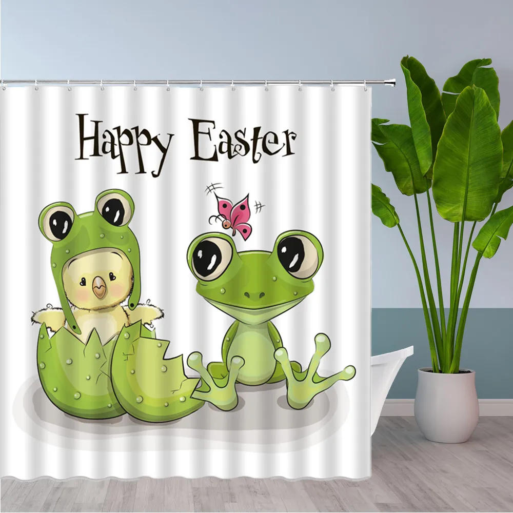 Забавная мультяшная Штора для душа с животными милая лягушка обезьяна корова