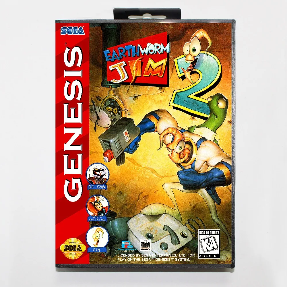 Новое поступление картридж Sega MD 16 бит в розничной упаковке игровая карта Earthworm Jim 2