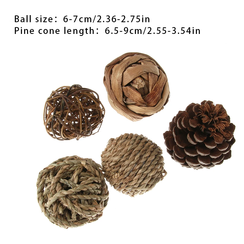 4/5 шт маленький Животные жевательные игрушки натурального ротанга Мячи для