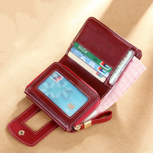 Fashion Luxury Female Wallet Genuine Leather Wallet Women RFID Anti Theft Business Card Holder Zipper Purse Bag Wallet Woman 5