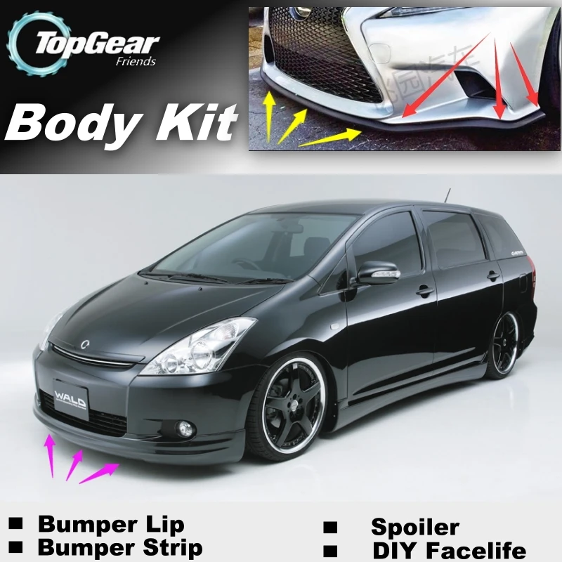 Для TOYOTA Wish дефлектор бампера/переднего спойлера для вентиляторов TOPGEAR тюнинга