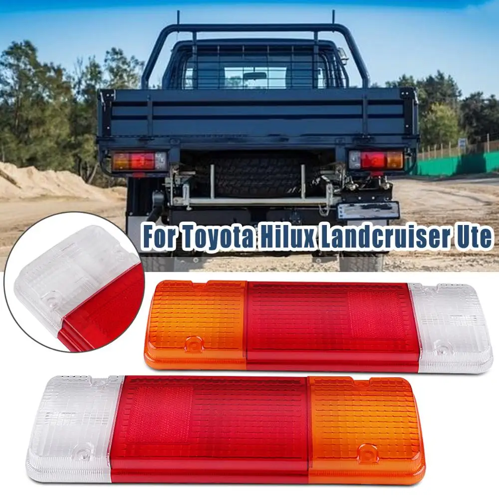 

Pair Rear Tail Light Brake Lamp Lens Cover White Red Amber For Toyota Hilux Landcruiser Ute