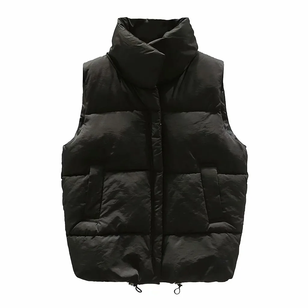 JAYCOSIN женский жилет с высоким воротником без рукавов короткий модный теплый