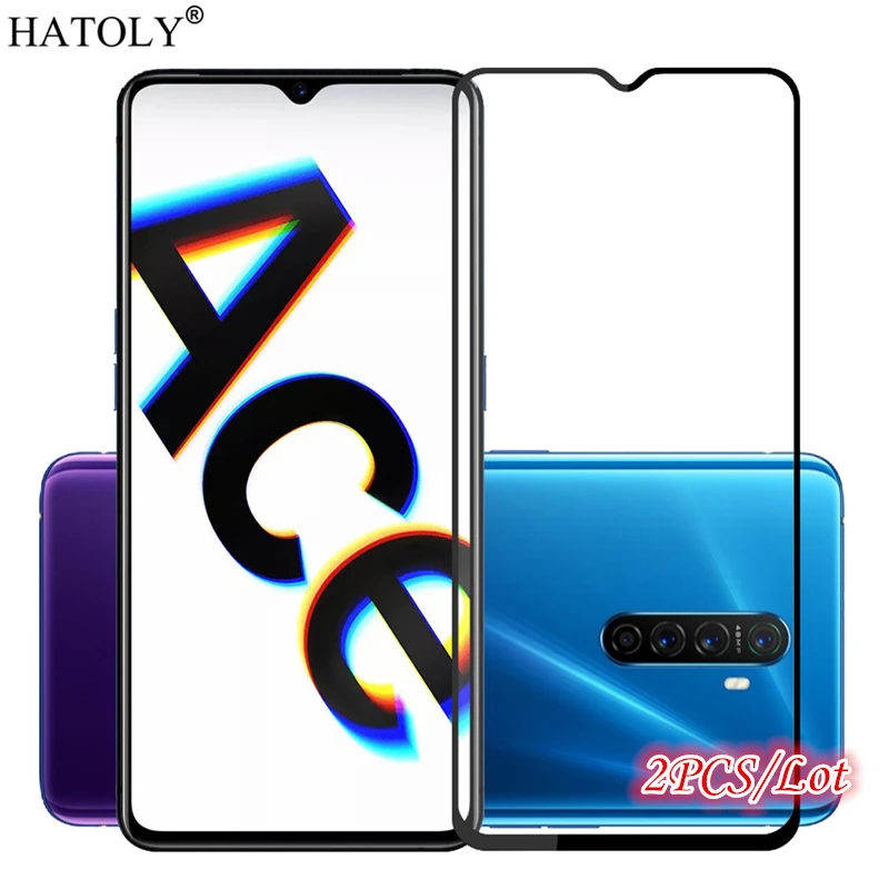 

2PCS Glass For Oppo Reno Ace Phone Screen Protector For Reno Ace Tempered Glass Full Glue Cover Reno Ace Protective Glass 6.5"