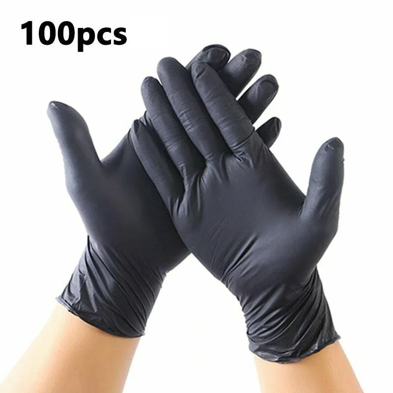 20 Pcs Black Gloves Latex Free Powder-Free Exam Glove Size Small Medium Large X-Large Nitrile Vinyl Synthetic Gloves