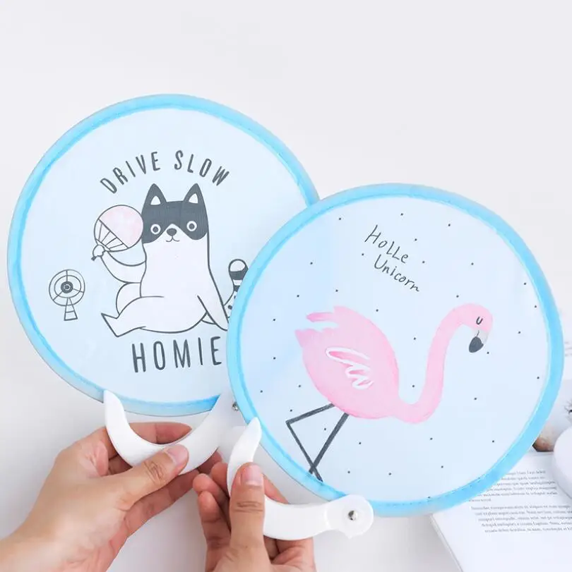 Портативный складной Круглый тканевый Карманный вентилятор праздничная