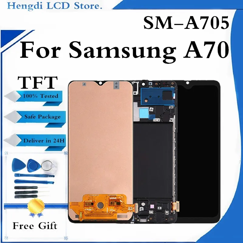 

For Samsung A70 LCD A705 A705FN LCD Display Touch Screen Digitizer Assembly With Frame For Samsung A70 Display Replacement