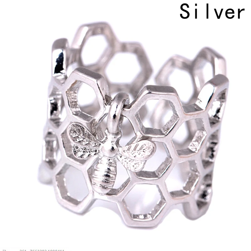 Регулируемые открытые шестигранные женские кольца из нержавеющей стали