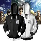 Обувь для косплея по аниме атака на Титанов (Shingeki no Kyojin) белый черный толстовки с капюшоном для мужчин и женщин с рисунком из аниме косплей костюмы куртка пальто толстовка