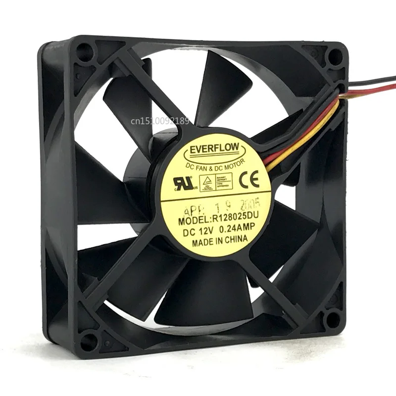 

for 80*25mm 8CM R128025DU 12V 0.24A 4 wires 4 Pins Case Fan CPu cooler Free shipping