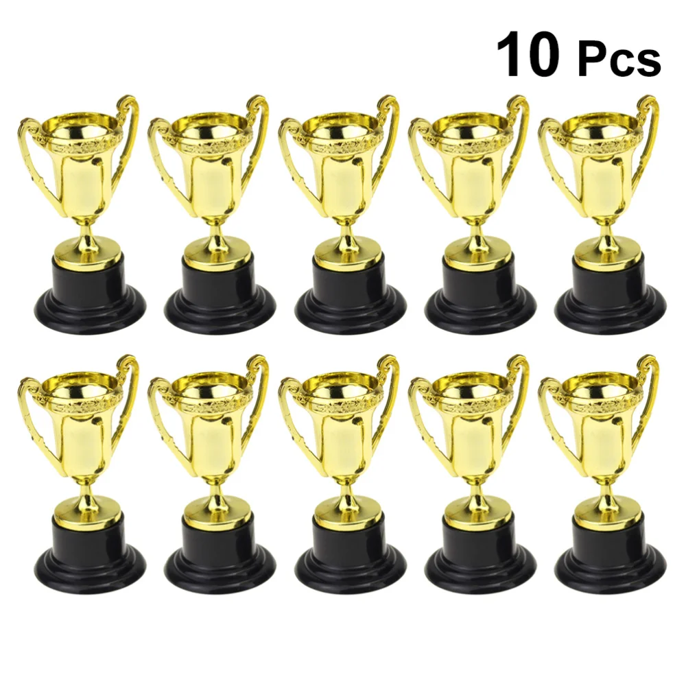 

10PCS Mini Gold Cups Trophies for Party Children Early Learning Toys Prizes