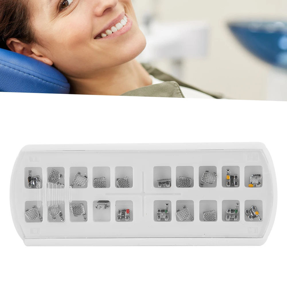 

20 Pcs/Pack Small Mini Dental Orthodontics Brackets Braces Edgewise Metal Dentist Bracket Braces Ultra Thin Dental Accessories