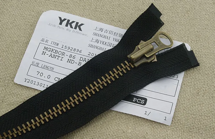 Большая бронзовая металлическая молния YKK для одежды мужские аксессуары 60 ~ 80 см 8