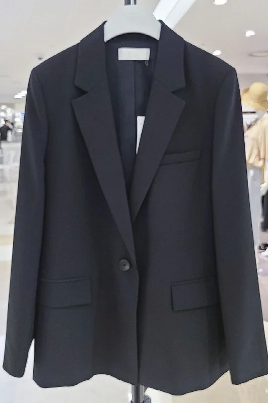 

Office Lady Black Suit Coats Autumn Loose 2021 Spring and Autumn Fashion Full Blazer Women X576
