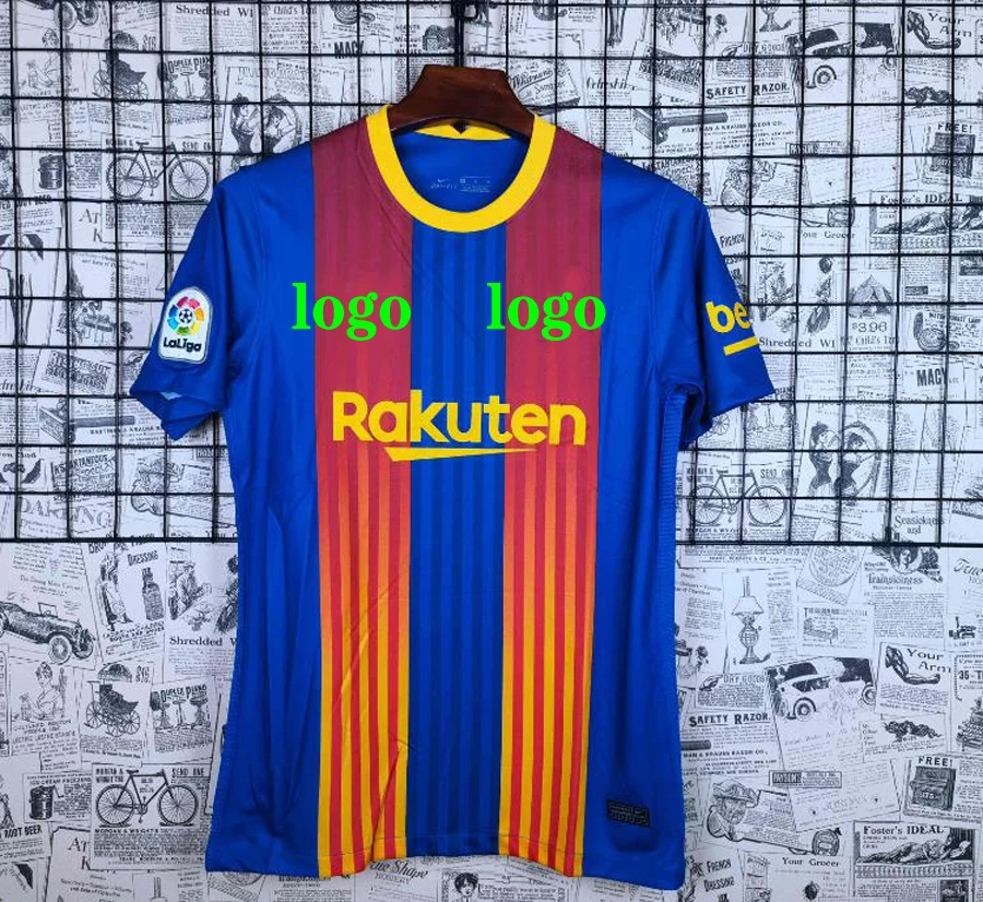 

New Kids kits shirt 21 22 Thai Top BarcelonaES Shirt GRIEZMANN DE JONG SUAREZ MESSI PIQUE O. DEMBELE 2020 2021 Child suit Shirt