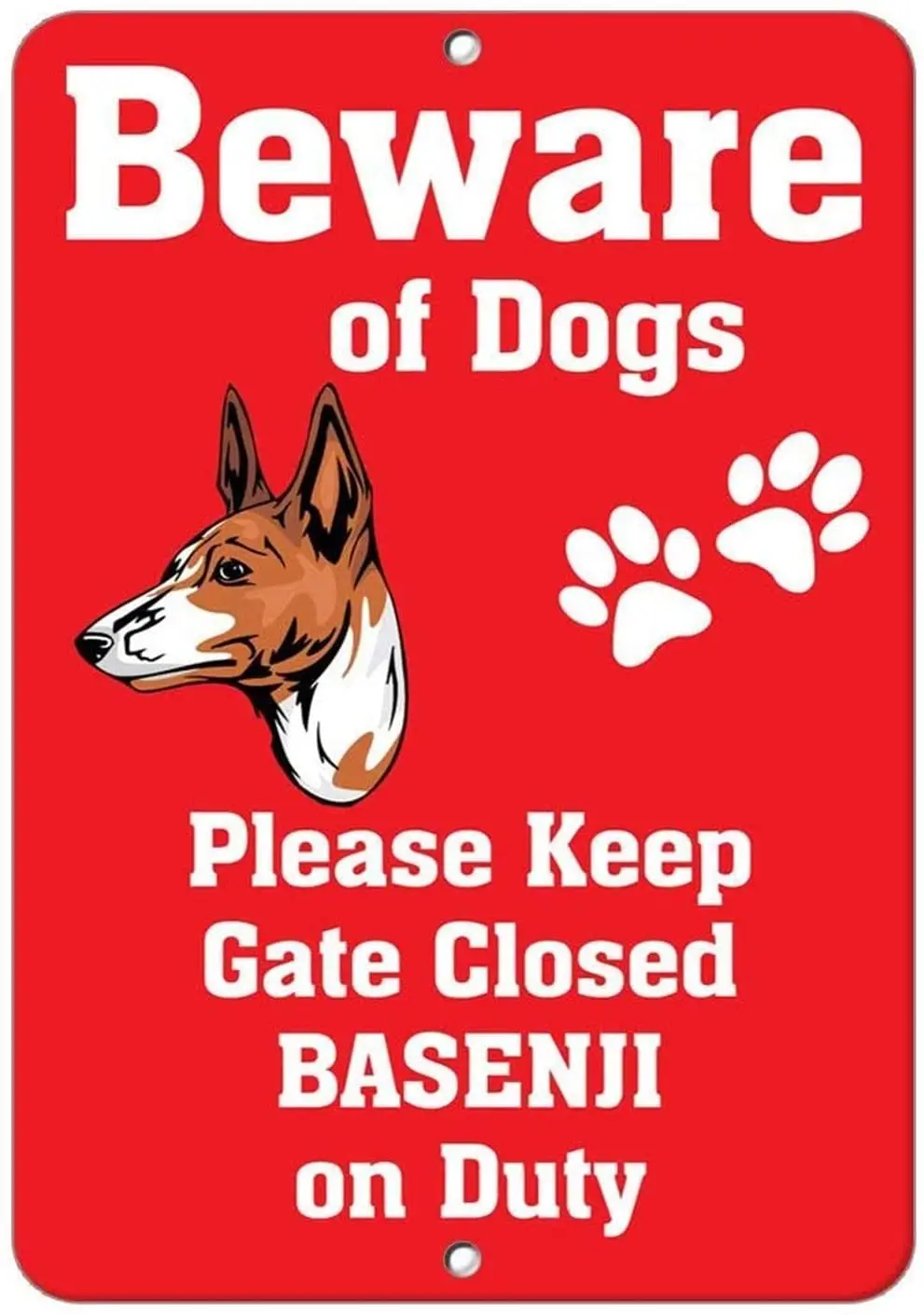 

Basenji Dog Beware Classic Tin SignAluminum Vintage Look Sign Metal Plaques for Bar Kitchen Farmhouse Home Wall Art Deco