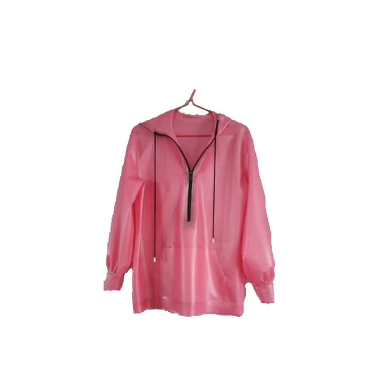 Латексная резина унисекс модный розовый топ стильная спортивная толстовка на