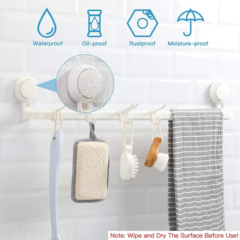 

Suction Cup Towel Bar, Adjustable 24 Inches Towel Holder for Bathroom, Drill Free Removable Wall Mount Towel Rack