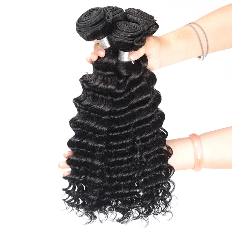 Бразильские волнистые пряди с закрытием человеческие волосы для наращивания 3