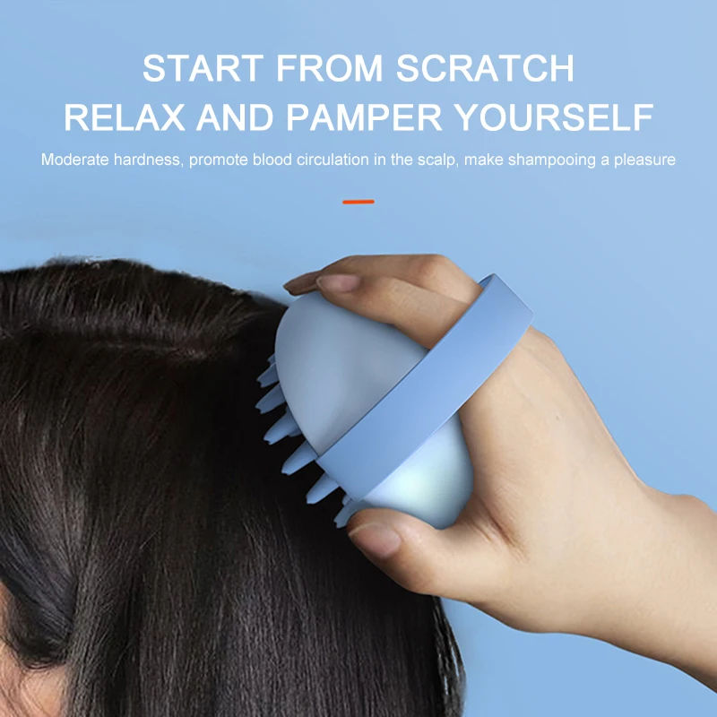 

Soft Non Injuring Silicone Shampoo Brush Wet and Dry Non Slip Bath Massage Brush