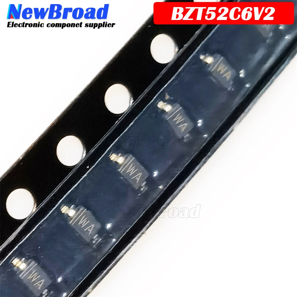 50 шт. SMD Diode BZT52C6V2 WA 6 2 V SOD-123 1206 стабилизирующая трубка напряжения | Электронные