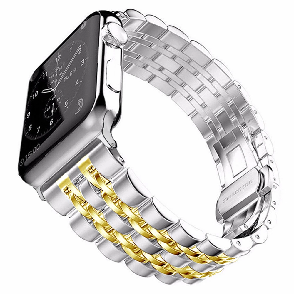 Ремешок из нержавеющей стали для iwatch series 5 4 40 мм 44 браслет наручных часов apple watch 3 2