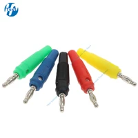 4pcs 4mm audio speaker banana plug silver plated connectors red black green yellow blue