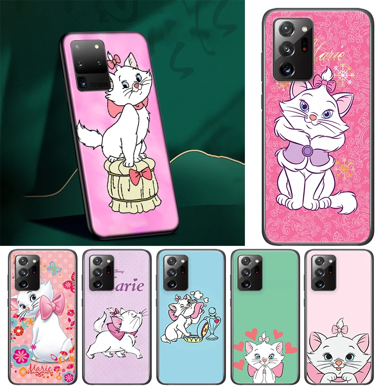 

Disney cute Marie Cat Soft TPU Cover For Samsung A13 A51 A91 A81 A71 A41 A31 A72 A52 A02 S A32 A42 A03 UW Black Phone Case