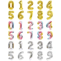 birthday parti balloon decor let balloon number balloon rainbow foil number ballons for party supplies large colorful 40inch