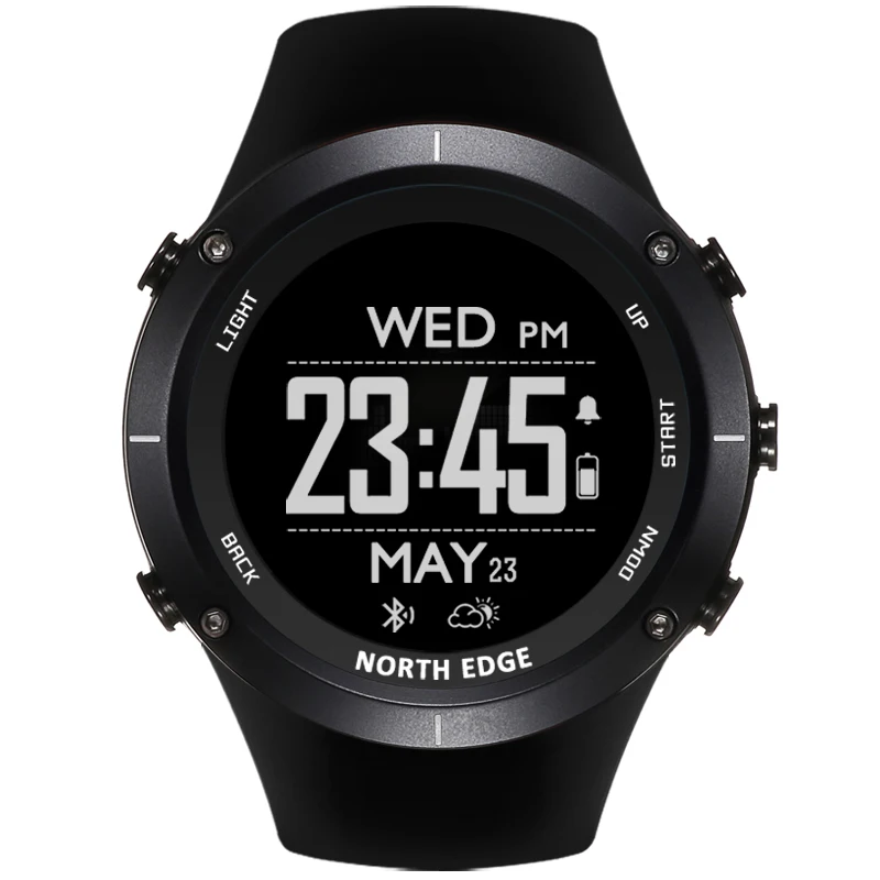 Мужские уличные спортивные цифровые Смарт часы водонепроницаемые 50 м рыболовный