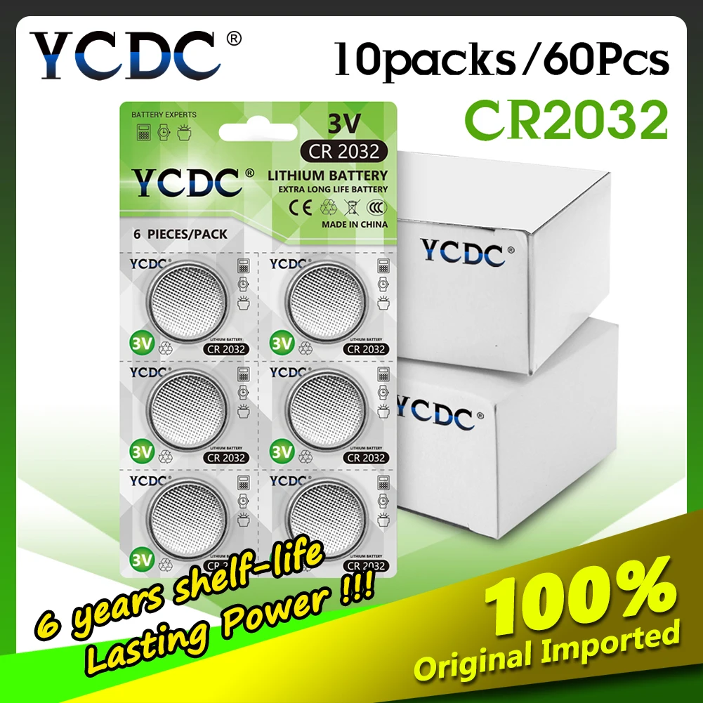 100% Оригинальный 2032 кнопочный аккумулятор CR2032 часы новый оригинальный 3 в пульт