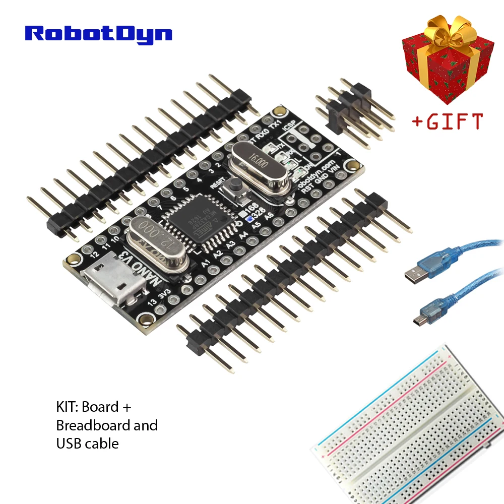 NANO V3 ATmega328(16MHz) / CH340G, MicroUSB-порт