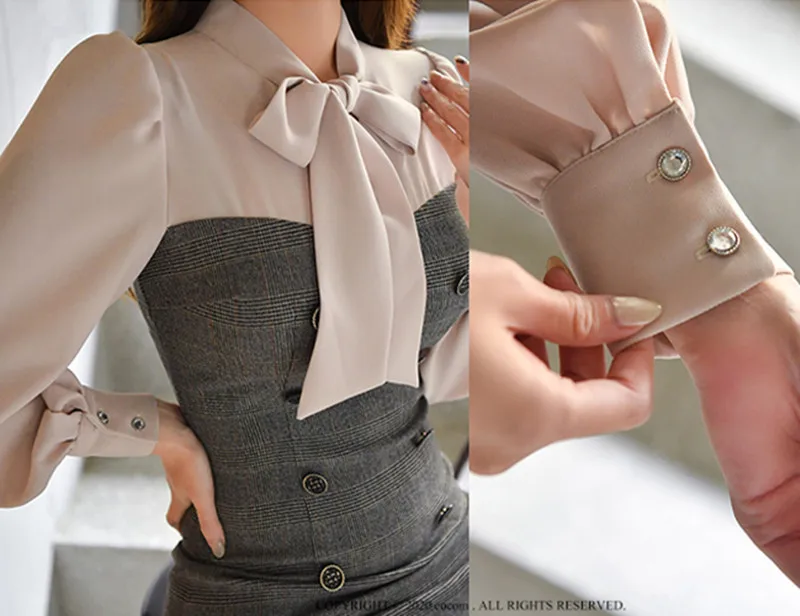

2021 Spring Women Simple Double Breasted Bow Sexy Dress Elegant Temperament Lady OL Business Party Splicing Slim Dresses
