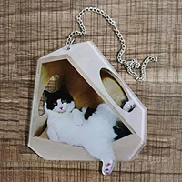 wooden cat car pendant charm hanging ornament for auto rear view mirror ornaments gifts car interior accessories