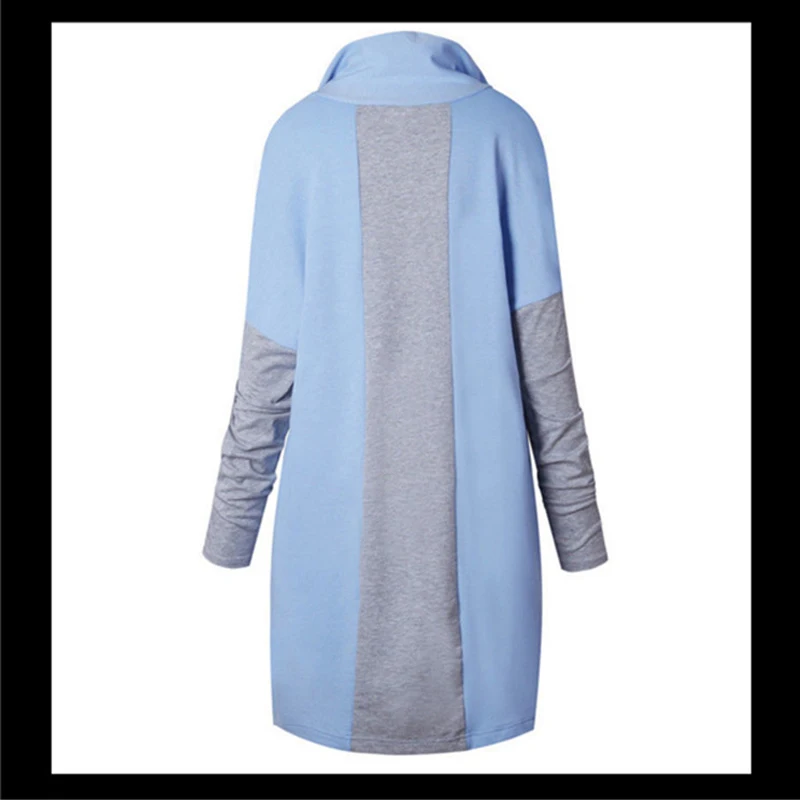 

Spring Autumn Coat Women 2020 Fashion Casual Long Patchwork Hooded Jacket Hoodie Sweatshirt Vintage Outwear Coat Plus Size