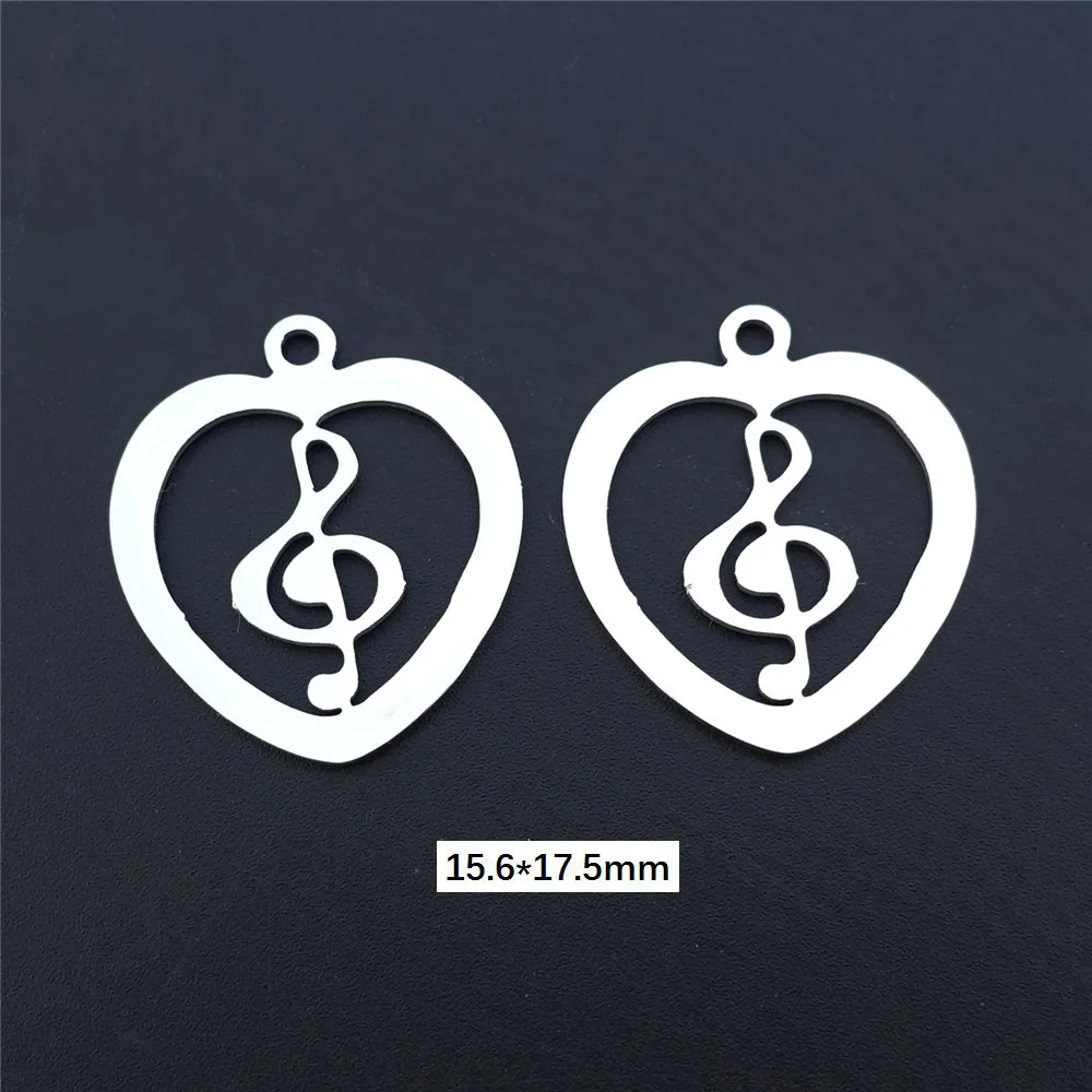heart music note Нержавеющая сталь амулеты карта волк трискель Якорь Бесконечность Крест доллар сердце москитные катушки кулон ювелирные изделия 5 шт./лот - Окраска металла: heart music note