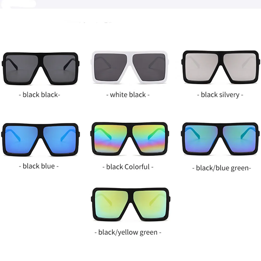 Высокое качество 1 шт квадратные плоские большие солнцезащитные очки оправа