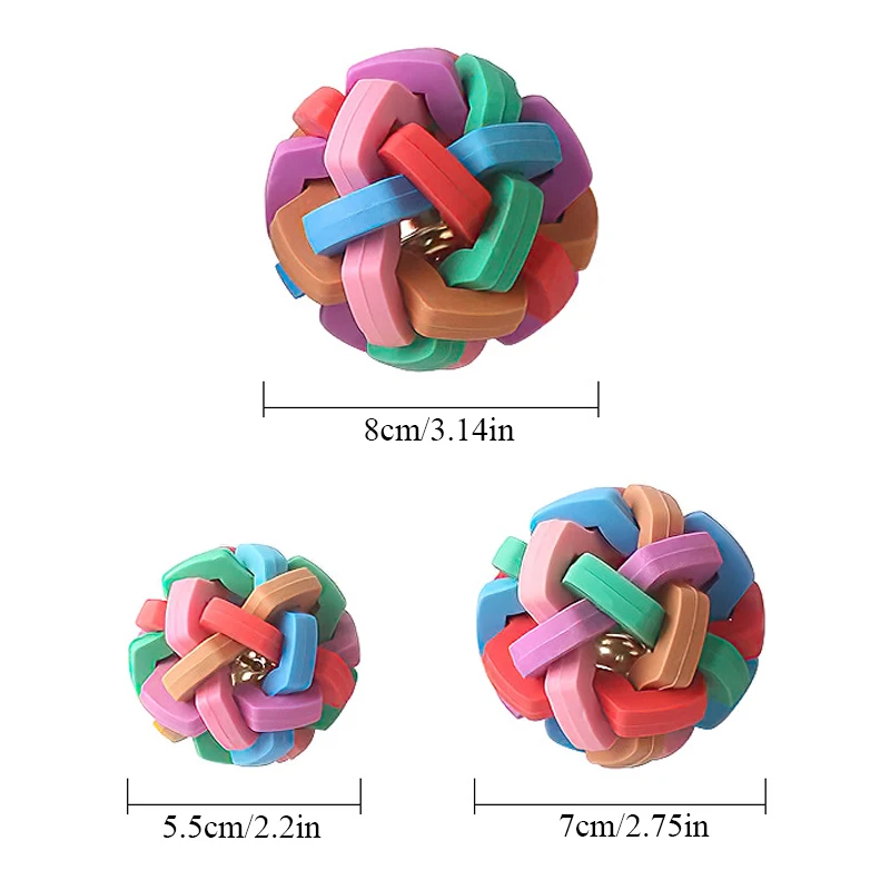 

Pet Supplies Woven Ball Bells Molar Teeth Bite-Resistant Training Cleaning Chew Ball Colorful Interactive Dog Toy Sounding