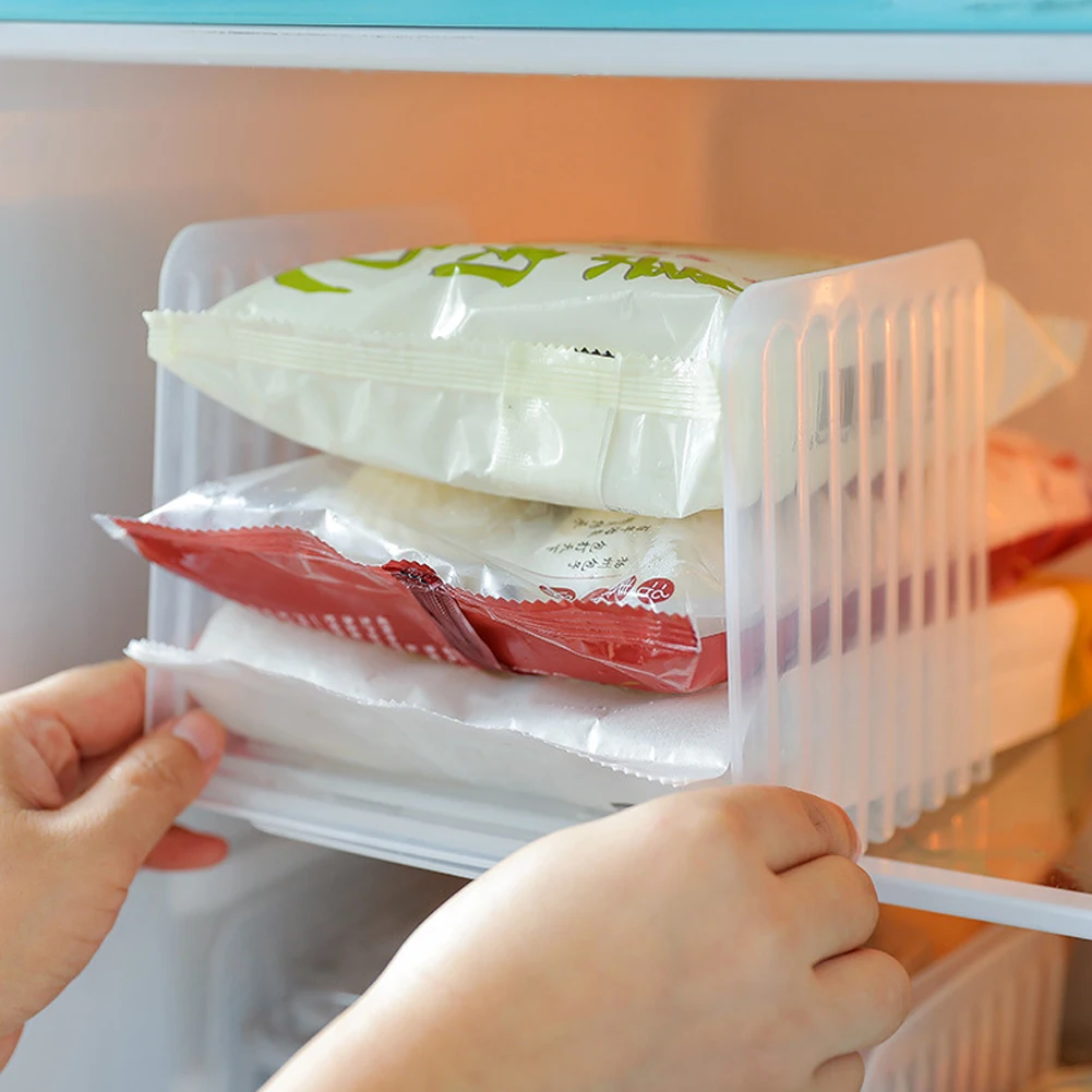 Прозрачный пластиковый холодильник выдвижная перегородка для хранения еды